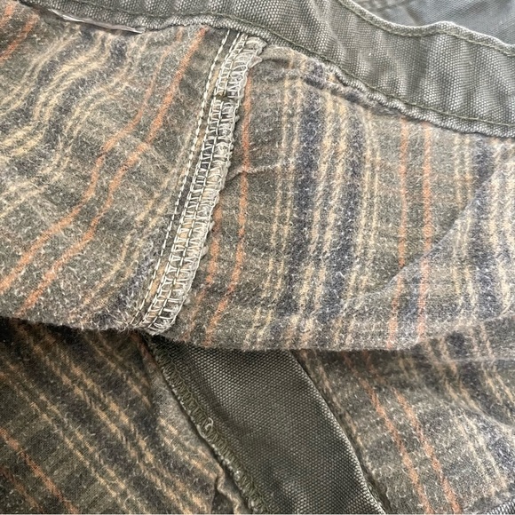 Carhartt Mens green flannel lined jeans pants size 38 X 27 carpenter - Picture 6 of 8